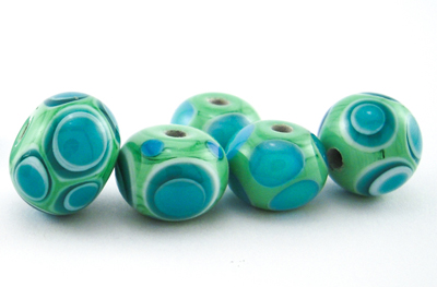 Green Turtle hand made Murano glass beads